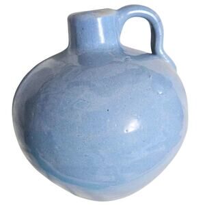 30s Blue Glazed Water Jug Farmhouse Utilitarian Stoneware Antique Depression Era
